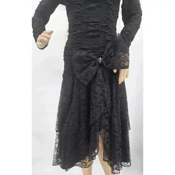 Vtg 80s/90s Fredrick's of Hollywood Junior's Size 5 Black Tulle Dress - Picture 2 of 16